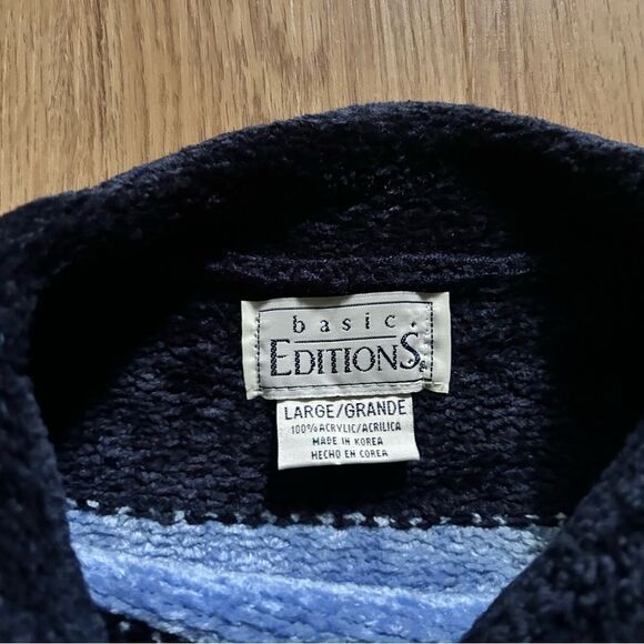 Perfect Vintage Chenille Blue Striped Sweater // soft long sleeve knit - Picture 4 of 6